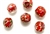 Lampwork Glass Bead / 12MM Round,Crystal,Red,Pink Flower