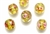 Lampwork Glass Bead / 12MM Round,Crystal,Yellow,Pink Flower
