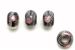 Large Hole Lampwork Glass Bead / 12MM Rondelle Black