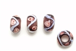 Large Hole Lampwork Glass Bead / 12MM Rondelle Amethyst