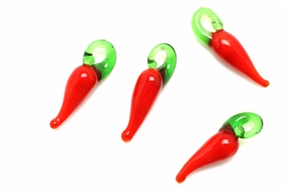 Fruit & Vegetable Lampwork Glass Beads / 23MM Chili Pepper