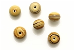 Lampwork Glass Bead / 12MM Rondelle,Caramel Swirl