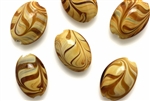 Lampwork Glass Bead / 18MM Oval,Caramel Swirl