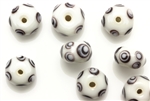 Evil Eye, Bead, 13MM, Rondelle, White, Black