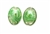 Lampwork Glass Bead / 26MM Flat Oval,Crystal,Green,Gold & Silver Foil