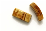 Lampwork Glass Bead / 28MM Curved Rectangle,Caramel Swirl