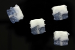 Lampwork Glass Bead / 14MM Bumpy Rectangle,White,Ice Blue