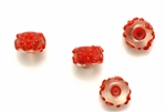 Lampwork Glass Bead / 14MM Rondelle,Crystal,Red