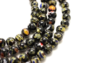 8MM Millifiore Bead / Round Black