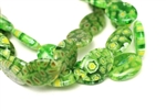 18MM X 13MM Millifiore Bead / Oval Green