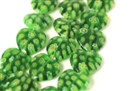 17MM X 18MM Millifiore Bead / Heart Green