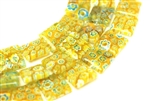 14MM X 14MM Millifiore Bead / Flat Square Mustard Yellow