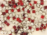 Vintage West German Rose Montee / Square Ruby 5.7MM