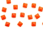 Vintage Nailhead / Faceted Square 5MM Orange