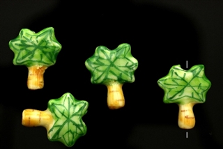 Porcelain Beads / Palm Tree Green 20MM