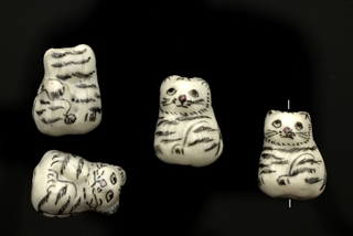 Porcelain Beads / Cat White 17MM