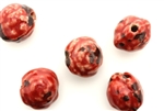 Porcelain Beads / Round 19MM Red