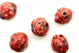 Porcelain Beads / Round 19MM Red