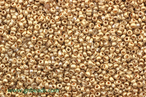 11/0, Seed Bead, Vintage, Czechoslovakian, Seed Beads, Medium Gold
