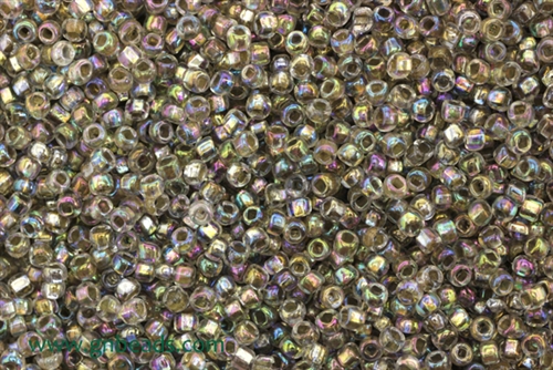 9/0 Seed Bead,Vintage Czechoslovakian Seed Beads, Crystal, Rainbow Iris