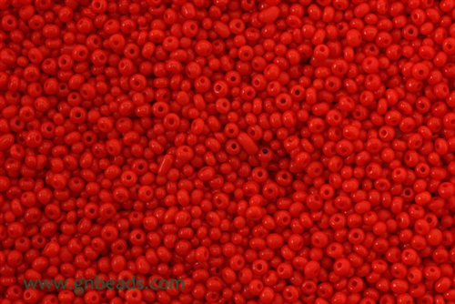 11/0 Seed Bead,Vintage Czechoslovakian Seed Beads, Orange Red