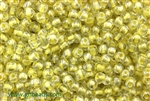 6/0, Seed Bead, Vintage, Czechoslovakian, Seed Beads, Pale Yellow Lined, Crystal