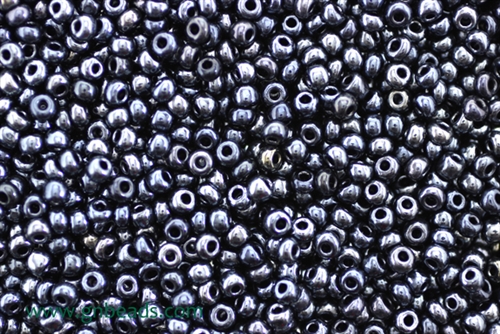 8/0, Seed Bead, Vintage, Czechoslovakian, Seed Beads, Gunmetal Blue