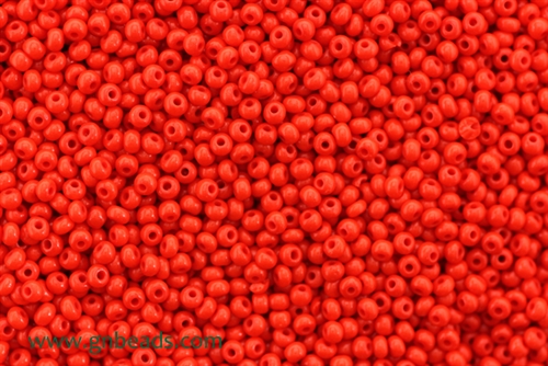 10/0 Seed Bead,Vintage Czechoslovakian Seed Beads, Orange Red