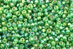 6/0, Seed Bead, Vintage, Czechoslovakian, Seed Beads, Gold Lined, Green AB