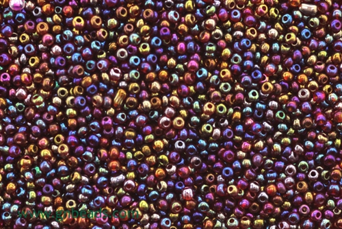 11/0, Seed Bead, Vintage, Czechoslovakian, Seed Beads, Raspberry Iris