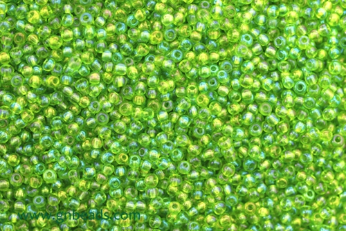 11/0, Seed Bead, Vintage, Czechoslovakian, Seed Beads, Light Green Iris