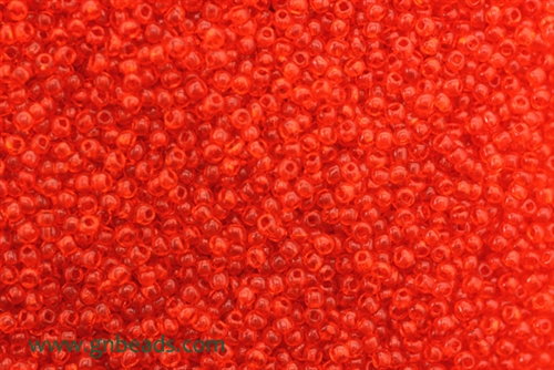 12/0, Seed Bead, Vintage, Czechoslovakian, Seed Beads, Clear Orange Red