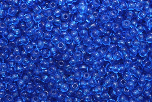 8/0, Seed Bead, Vintage, Czechoslovakian, Seed Beads, Clear Dark Aqua Blue