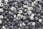 5/0 Seed Bead,Vintage Czechoslovakian Seed Beads, Mixed, Light & Dark Gray