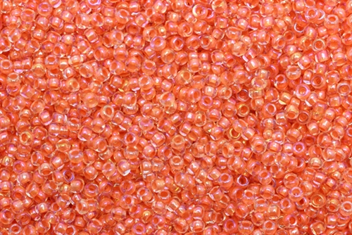 11/0, Seed Bead, Vintage, Czechoslovakian, Seed Beads, Tangerine Lined, Crystal AB