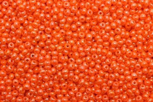 10/0, Seed Bead, Vintage, Czechoslovakian, Seed Beads, Orange Lustre