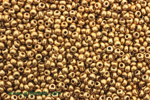 9/0 Seed Bead,Vintage Czechoslovakian Seed Beads, Dark Gold