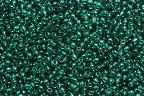 9/0, Seed Bead, Vintage, Czechoslovakian, Seed Beads, Clear Teal Green