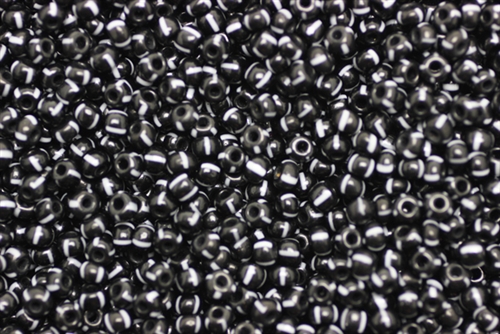 8/0, Seed Bead, Vintage, Czechoslovakian, Seed Beads, Black, White Stripes