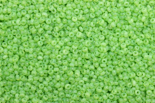 12/0, Seed Bead, Vintage, Czechoslovakian, Seed Beads, Clear Light Lime Green