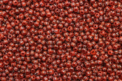 10/0, Seed Bead, Vintage, Czechoslovakian, Seed Beads, Red, Black & White Stripes