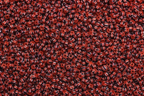 12/0, Seed Bead, Vintage, Czechoslovakian, Seed Beads, Red, Black & White Stripes