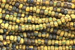 Seed Bead, Czech, Aged, Striped, Matte, Picasso Mix, 2/0