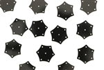 Sequin, Vintage, French, 16MM, Hexagon, Black