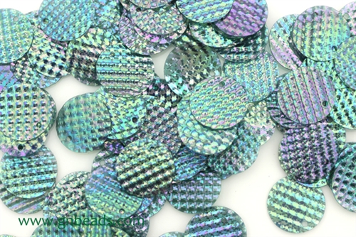 Sequin, Vintage, French, 12MM, Round, Blue, AB