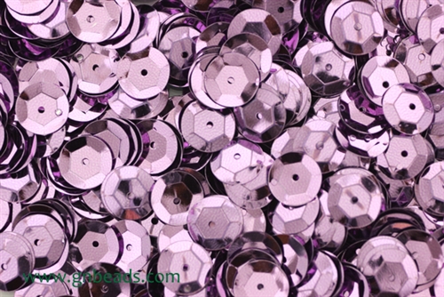 Sequin, 10MM, Cupped, Round, Vintage, 1.5MM Center Hole, Lilac