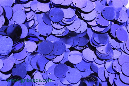 Sequin, Round, 10MM, Vintage, 1.5MM Top Hole, Royal Blue