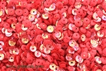 Sequin, Round, 5MM, Cupped, Vintage, 1MM Center Hole, Chalk Red Iris