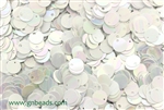 Sequin, Round, 8MM, Vintage, 1.8MM Top Hole, Chalk White Iris