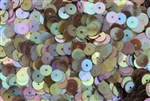 Sequin, 6MM, Vintage, Round, 1.5MM Center Hole, Clear Honey Iris